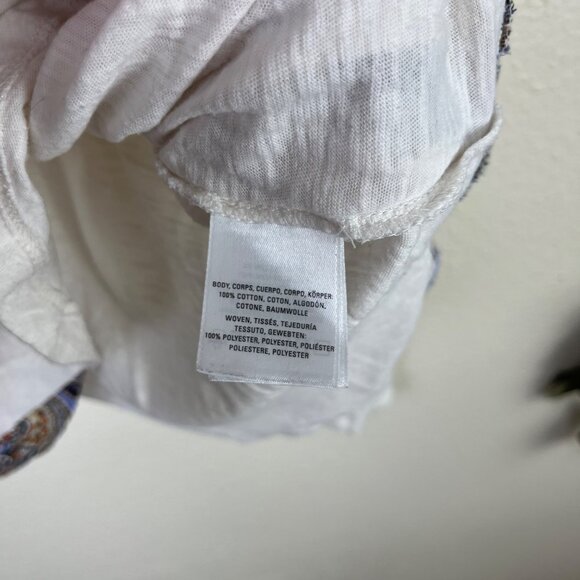 Postmark Anthropologie Ruffle Flare Long Sleeve Henley Top White Women’s Size S - Picture 6 of 7